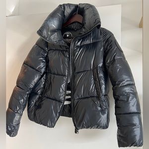 Save the Duck cropped puffer jacket in midnight (dark navy) size XXS